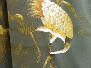 アンティーク　作家物　国宝花鳥図一つ紋着物